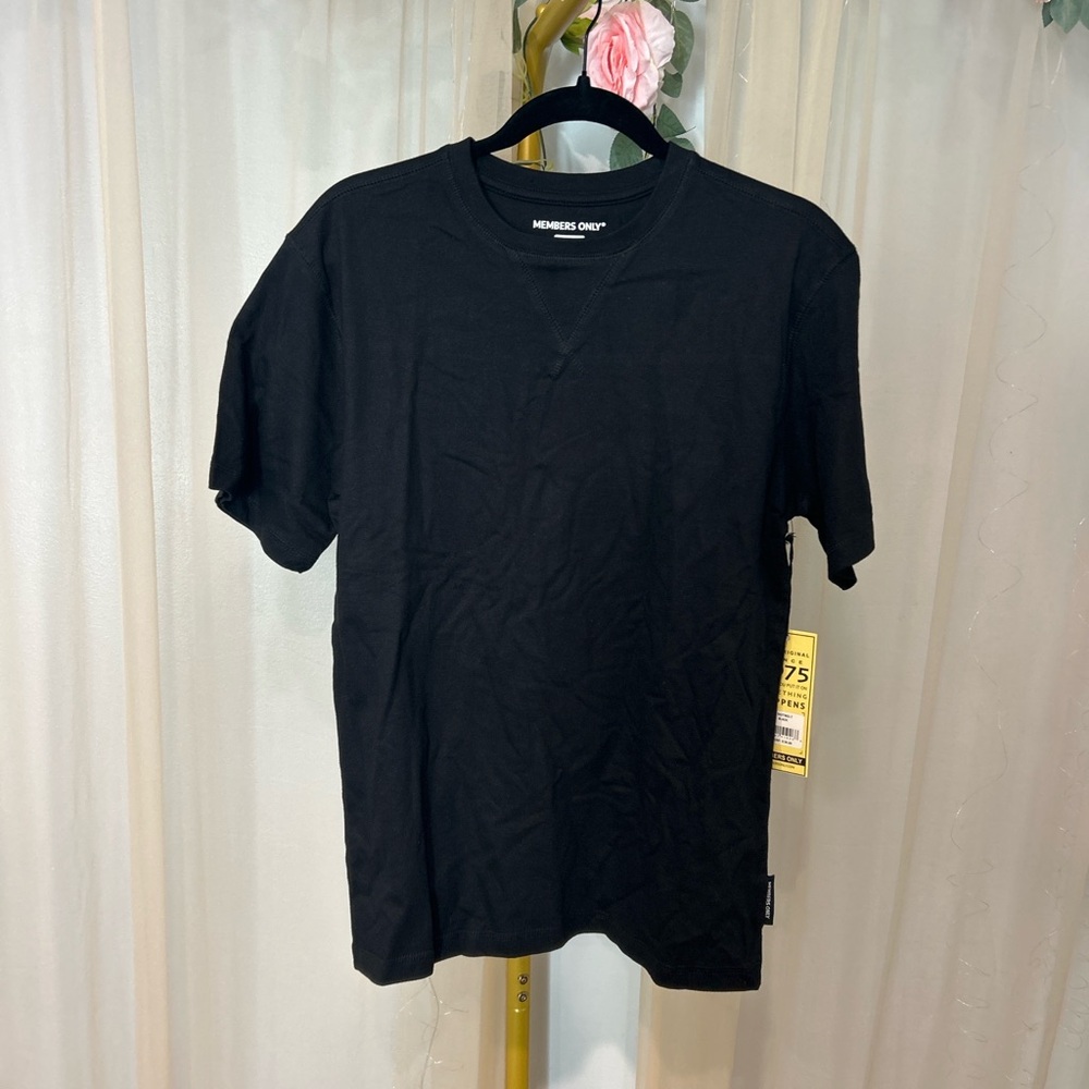 Members Only Black T-Shirt Men’s Small Cotton Tee Minimal Streetwear Basic Tee